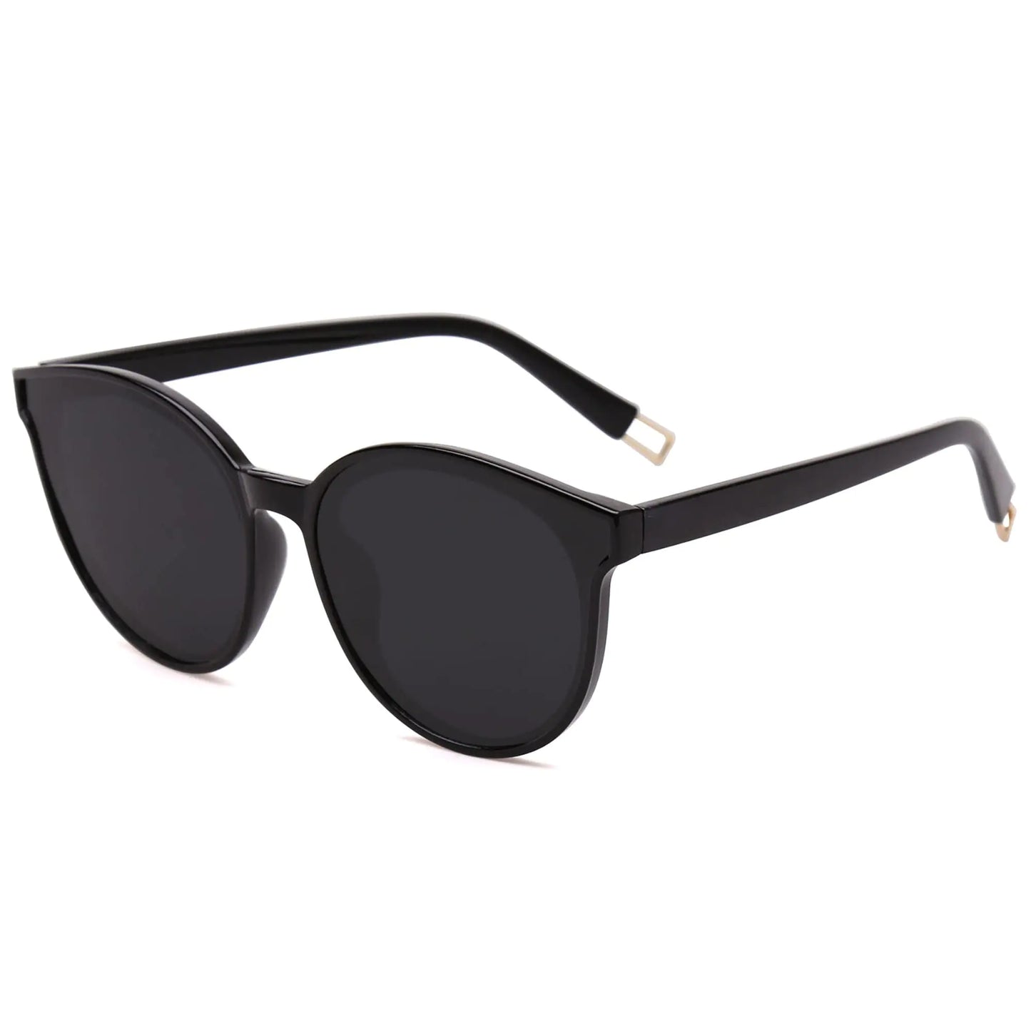 round sunglasses, black gray