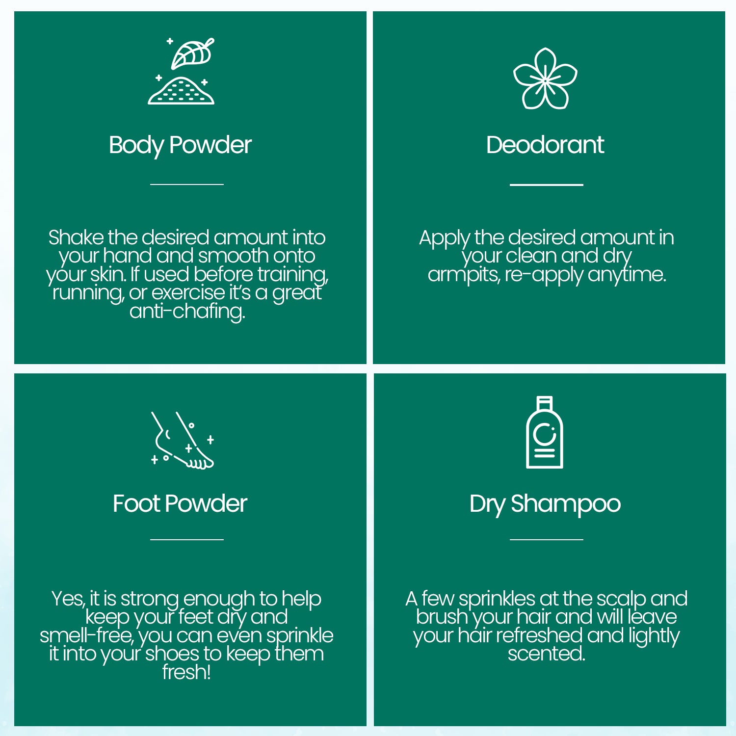 body powder, uses