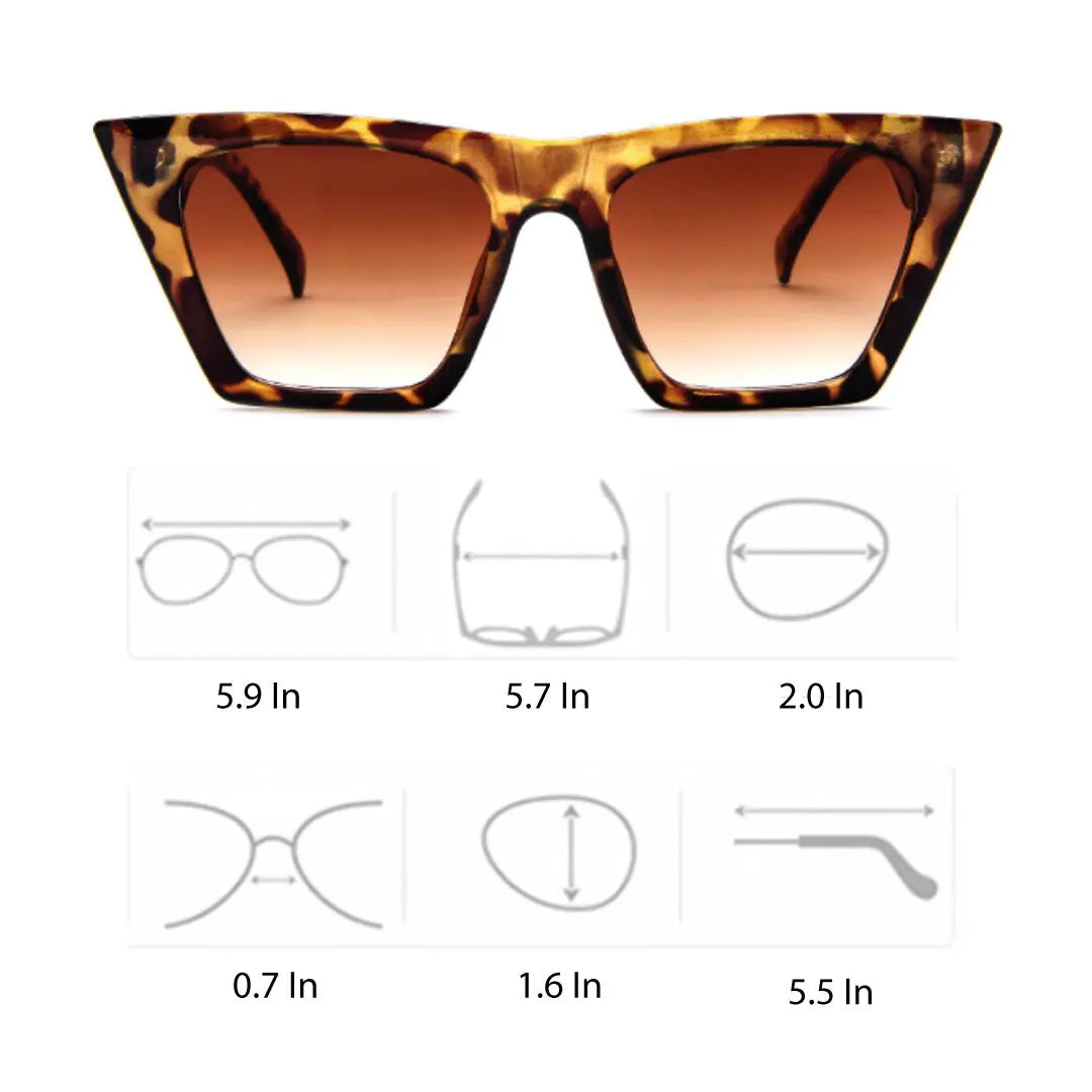 cat eye sunglasses, sizing