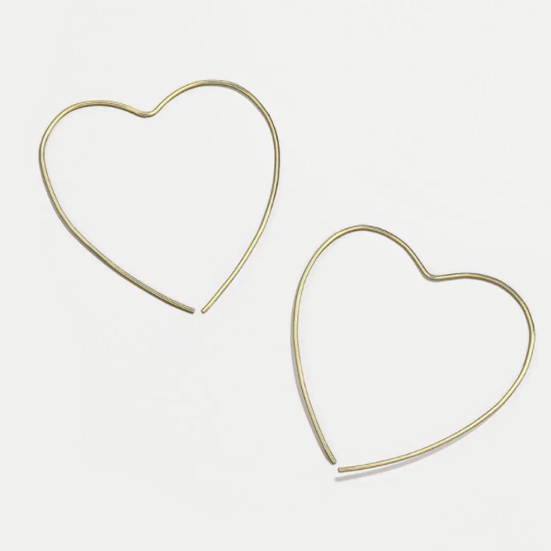 heart earrings, side by side