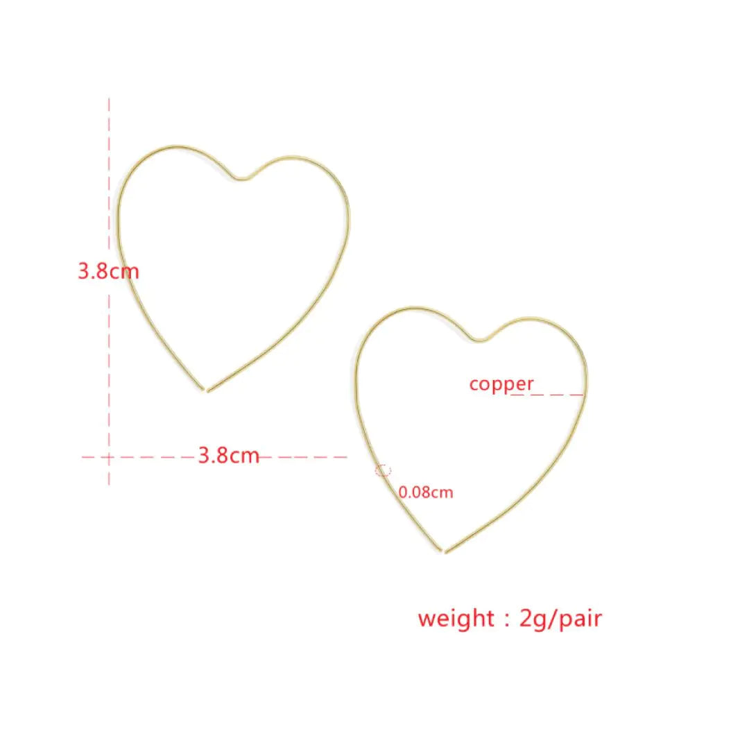 heart earrings, sizing