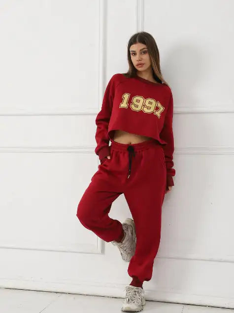 sweat suits women, red