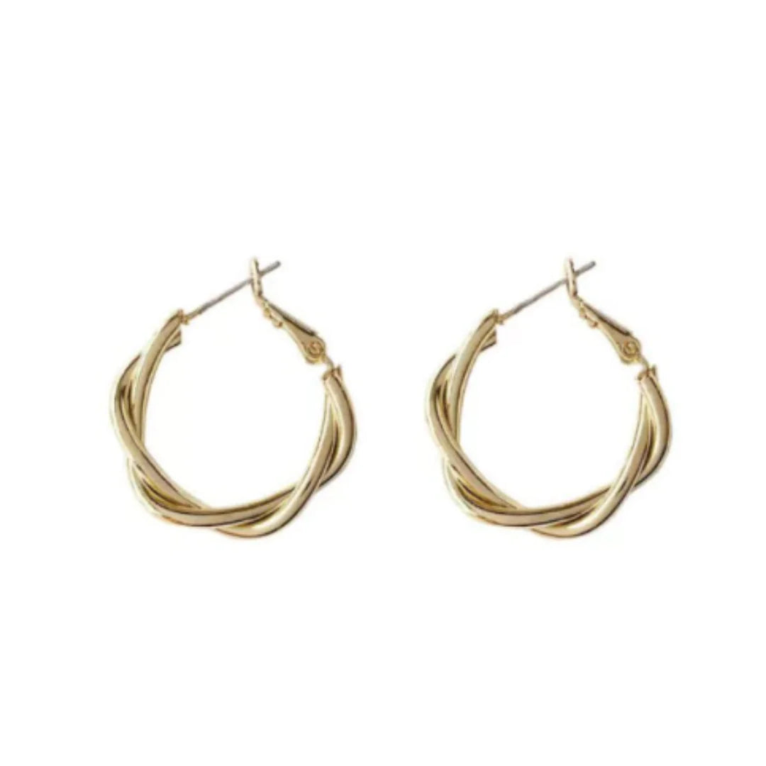 hoop earrings, gold