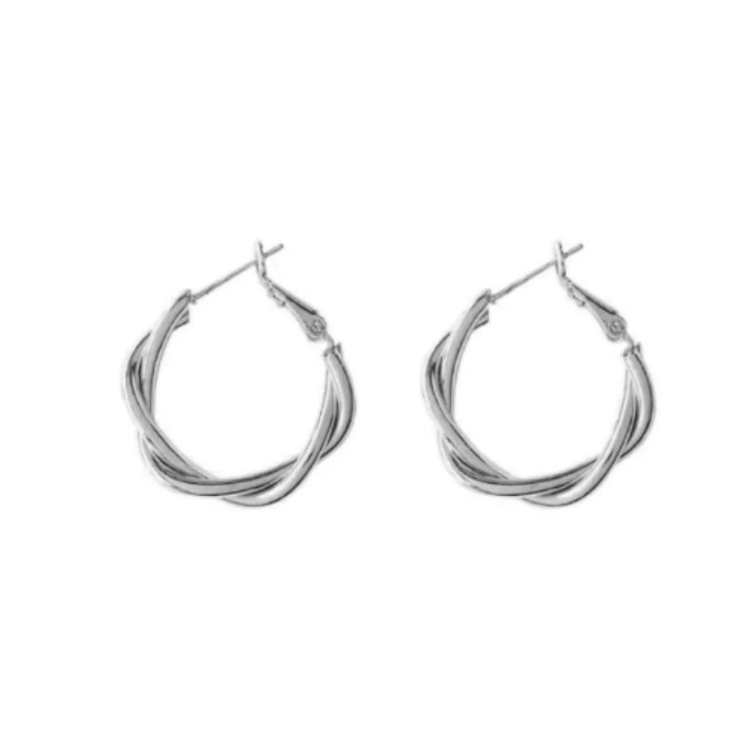 hoop earrings, silver