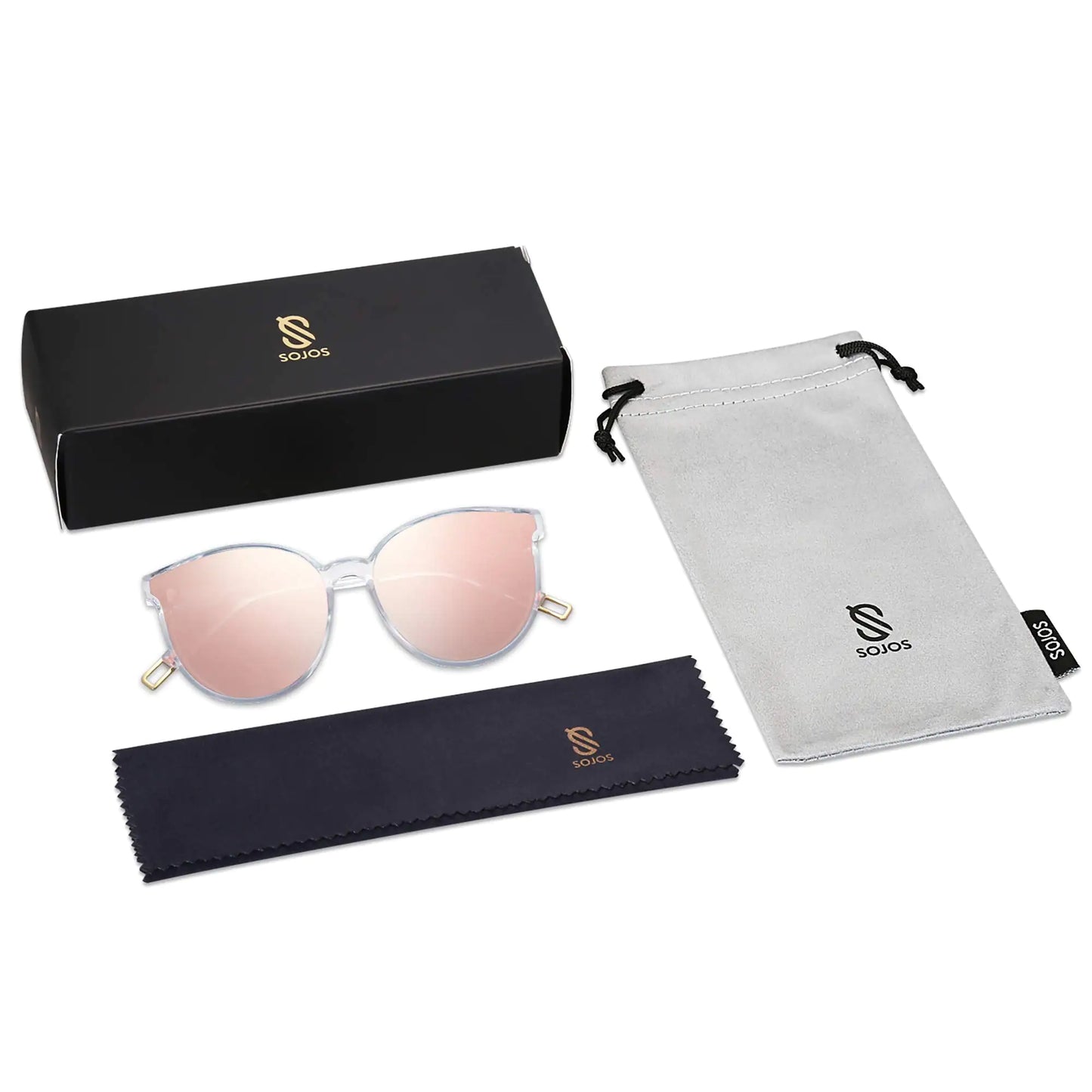 round sunglasses, display with box